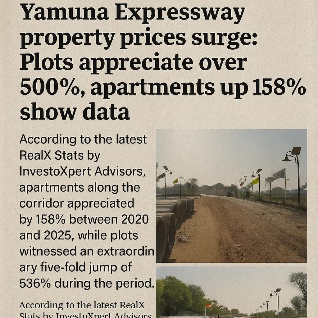 Yamuna Expressway property prices surge: Plots appreciate over 500%, apartments up 158% show data