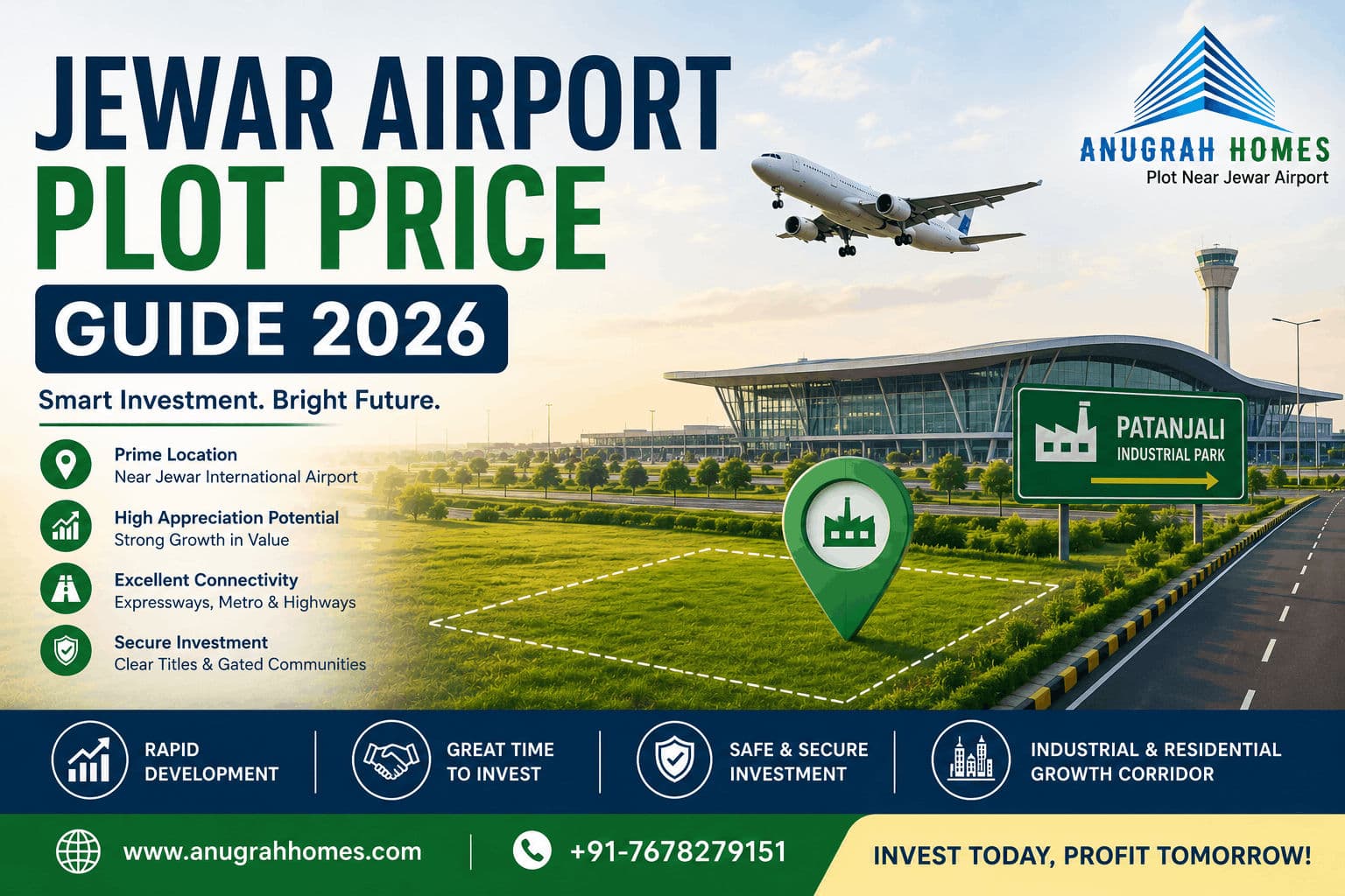 Jewar Airport Plot Price Guide 2026 — What Plots Near Noida International Airport Cost Today